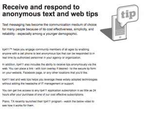 Anonymous Text and Web Tips
