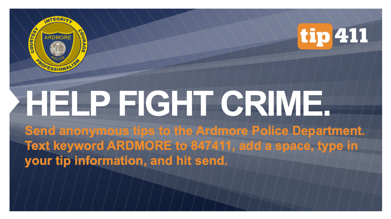 Ardmore PD launch tip411 alert platform